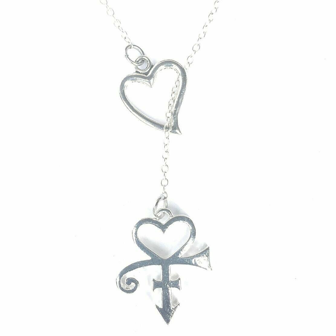 Famous Singer Love Symbol Handmade Silver Lariat Y Necklace.