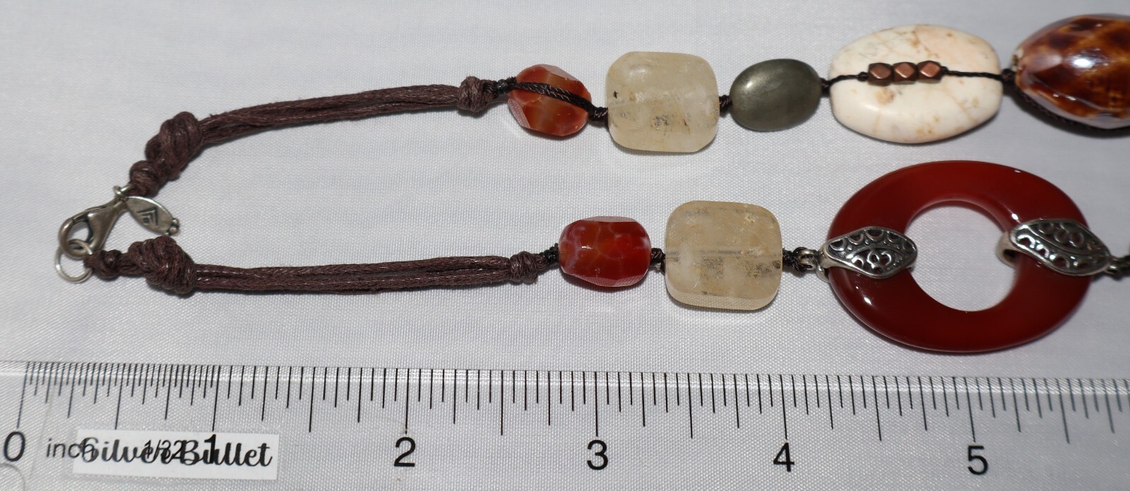 Silpada Sterling Silver Tiger Eye, Quartz & Red Agate “Heat Wave” Necklace N2419
