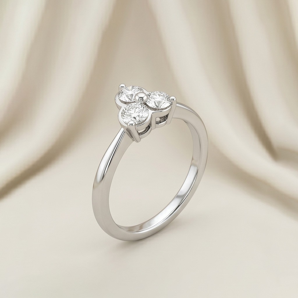 Premium Craft 18K White Gold Diamond Ring with Natural Diamond