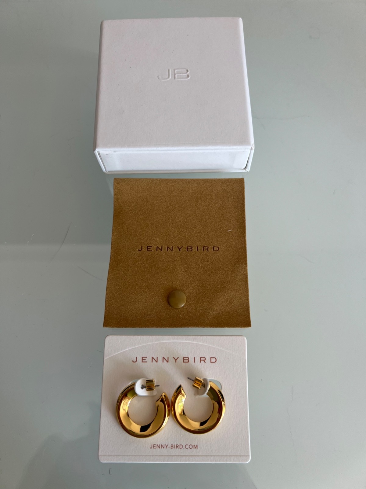 JENNY BIRD 14K Gold Dipped Hidden Heart Hoop Earrings