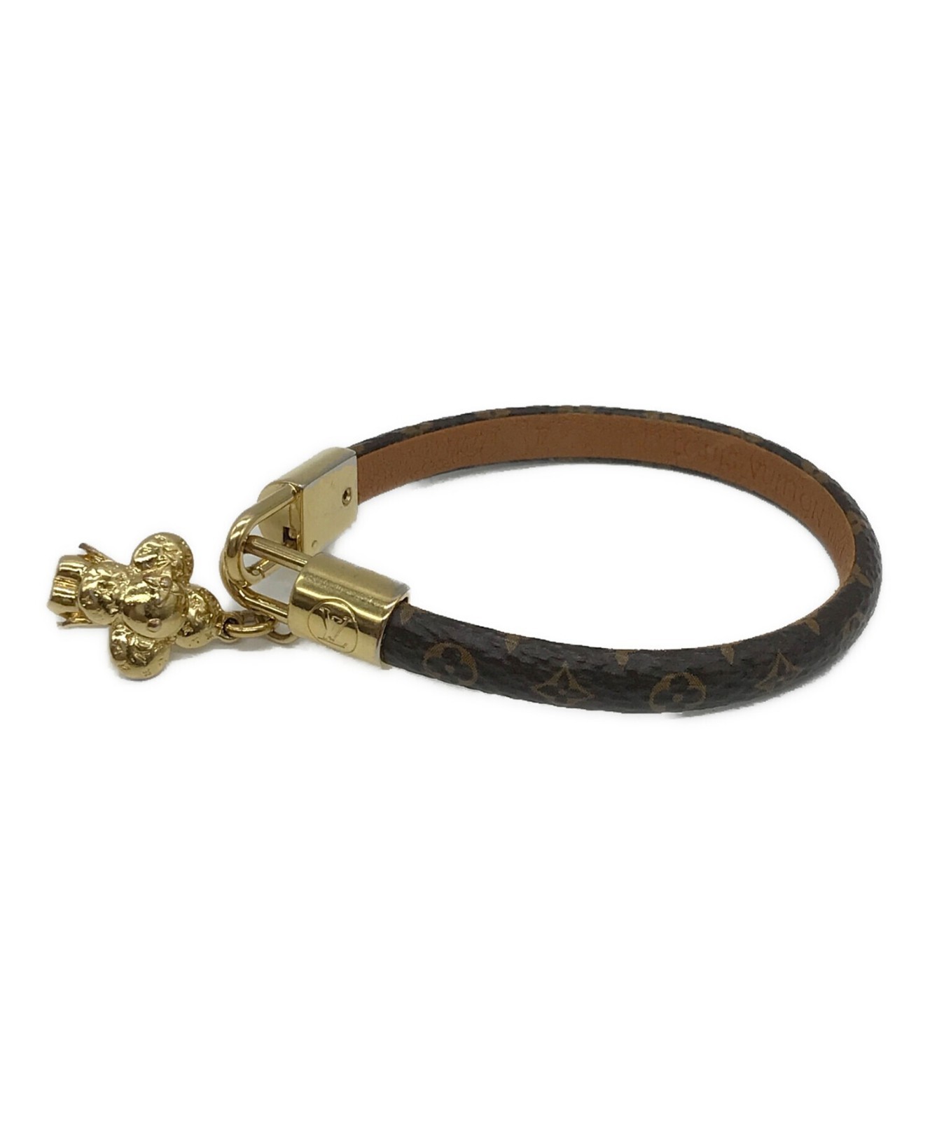 Authentic Louis Vuitton Monogram Vivienne Bracelet Bangle Accessory M6773 Brown