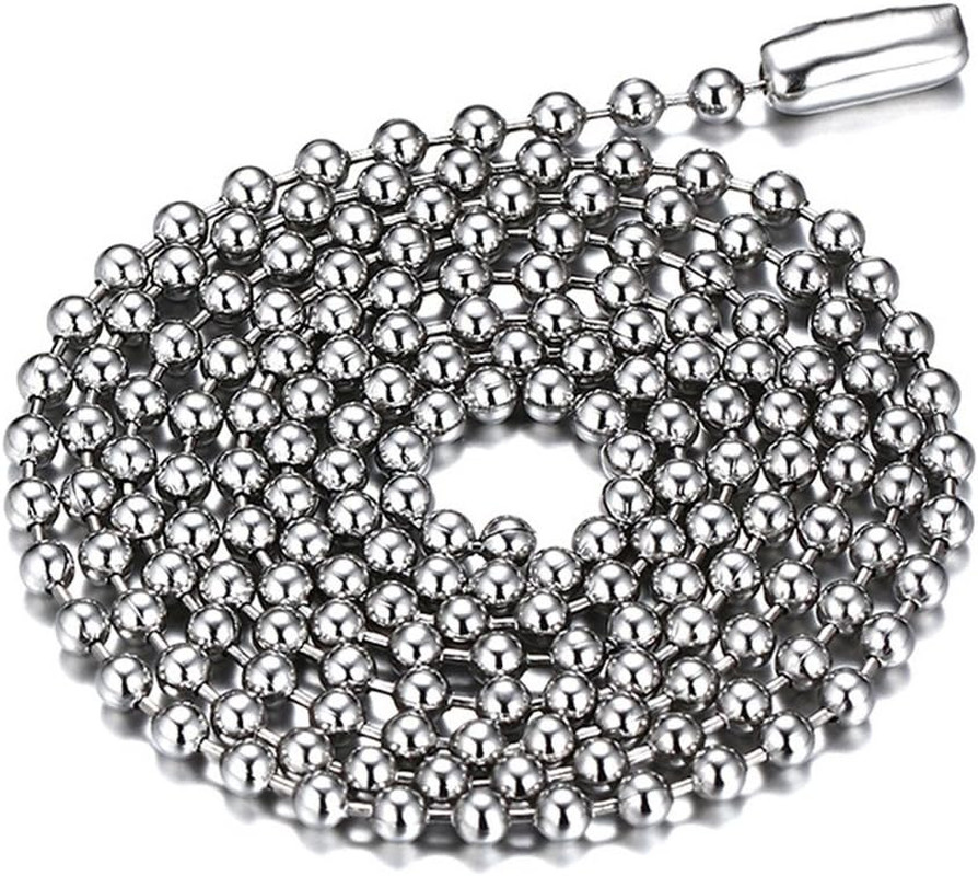 Titanium Stainless Steel Small Beads Ball Chain Necklace for Men Women 24-38 Inc