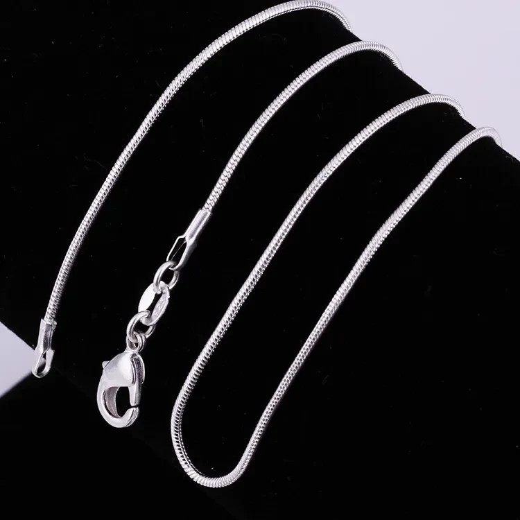 925 Sterling Silver Necklace Snake Chain Necklace .925 20″ Inch 1mm Jewelery set