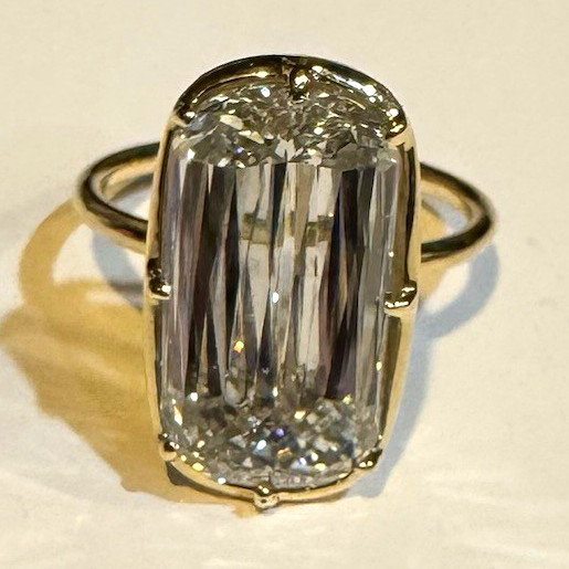 14k Yellow Gold Solitaire Ring 9ct Cushion Lab Diamond White/Colorless Size 7