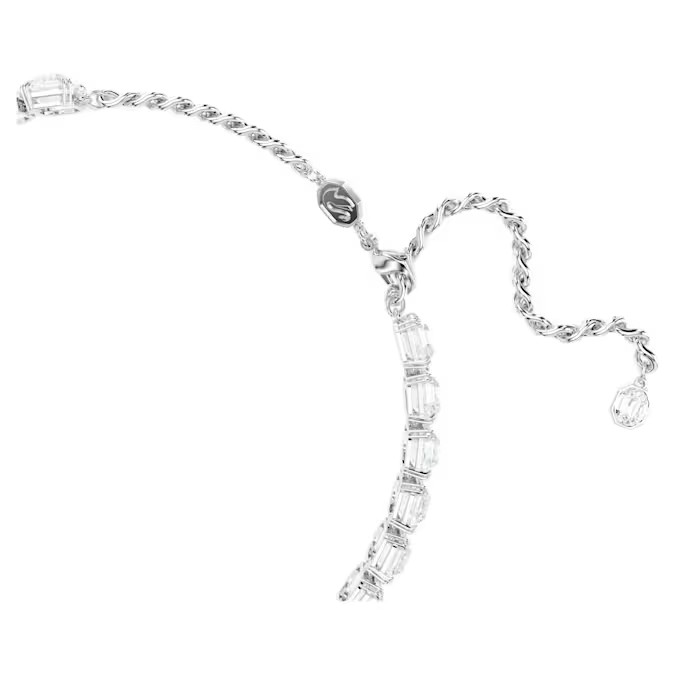 Luxury Millenia Necklace Octagon Clear Crystals Rhodium Plated Choker