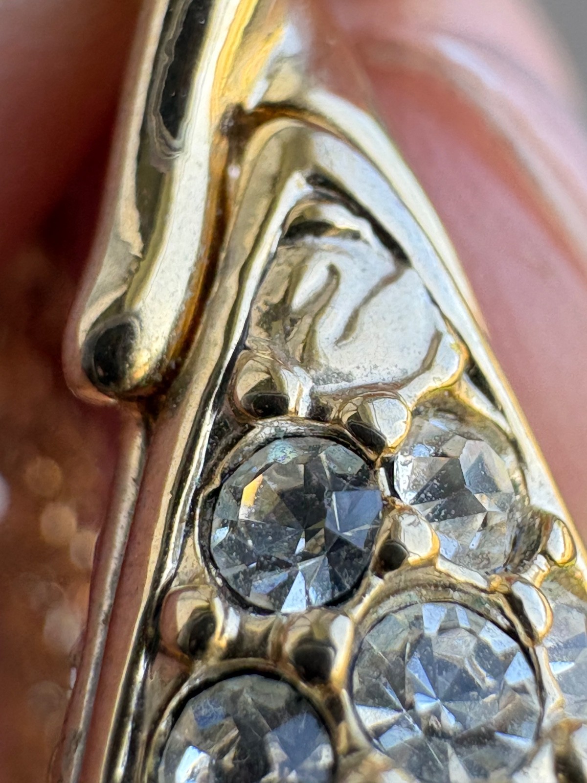 Vintage SWAROVSKI Swan Signed Pavé Crystal Teardrop Pendant Necklace Gold Plated
