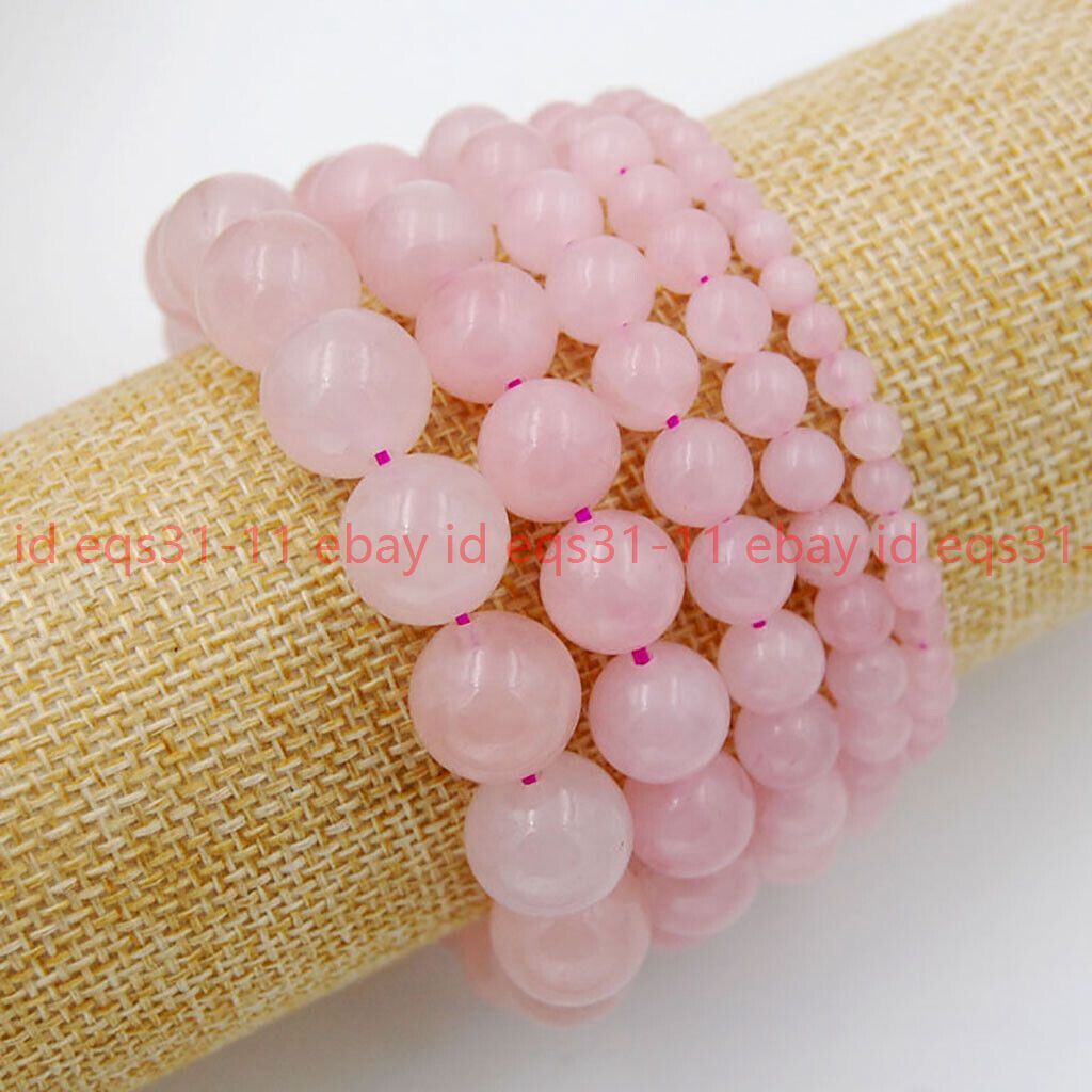 4/6/8/10/12mm Natural MultiColor Round Gemstone Beads Stretch Bracelet 7.5”
