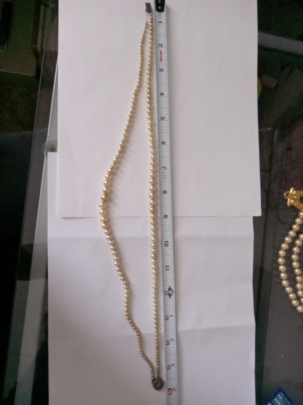 Nolan Miller Triple Strand Pearl & Gold ton with Crystal Bracelet and Necklace