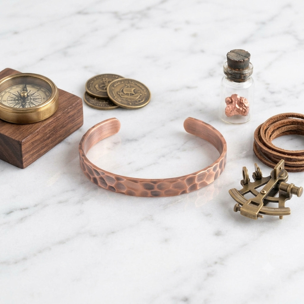 2 Pack Pure Copper Hammered Bracelet Solid Copper Arthritis Therapy Cuff Bangle