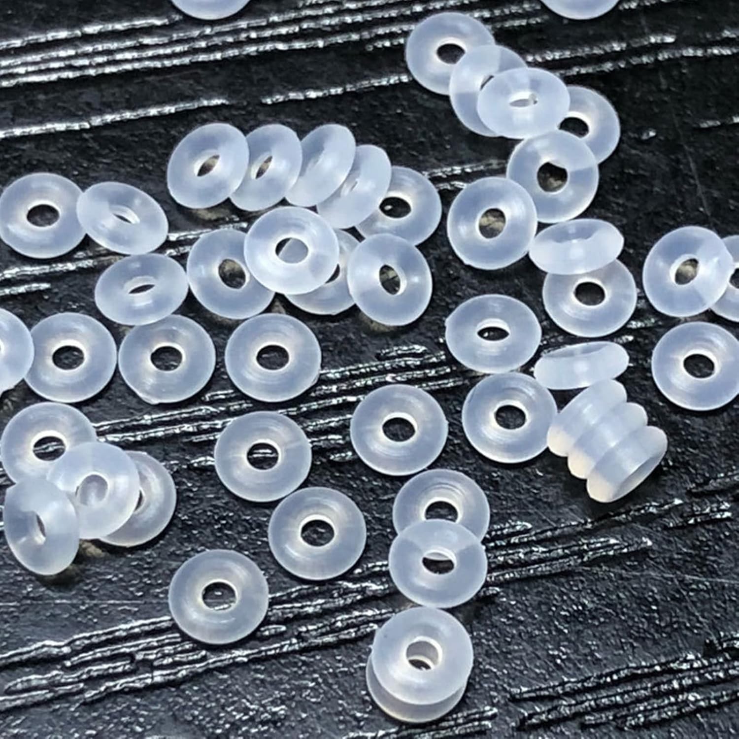 Versatile 80 Pcs Clear Silicone Rubber Bead Stoppers for Creative Jewelry Design