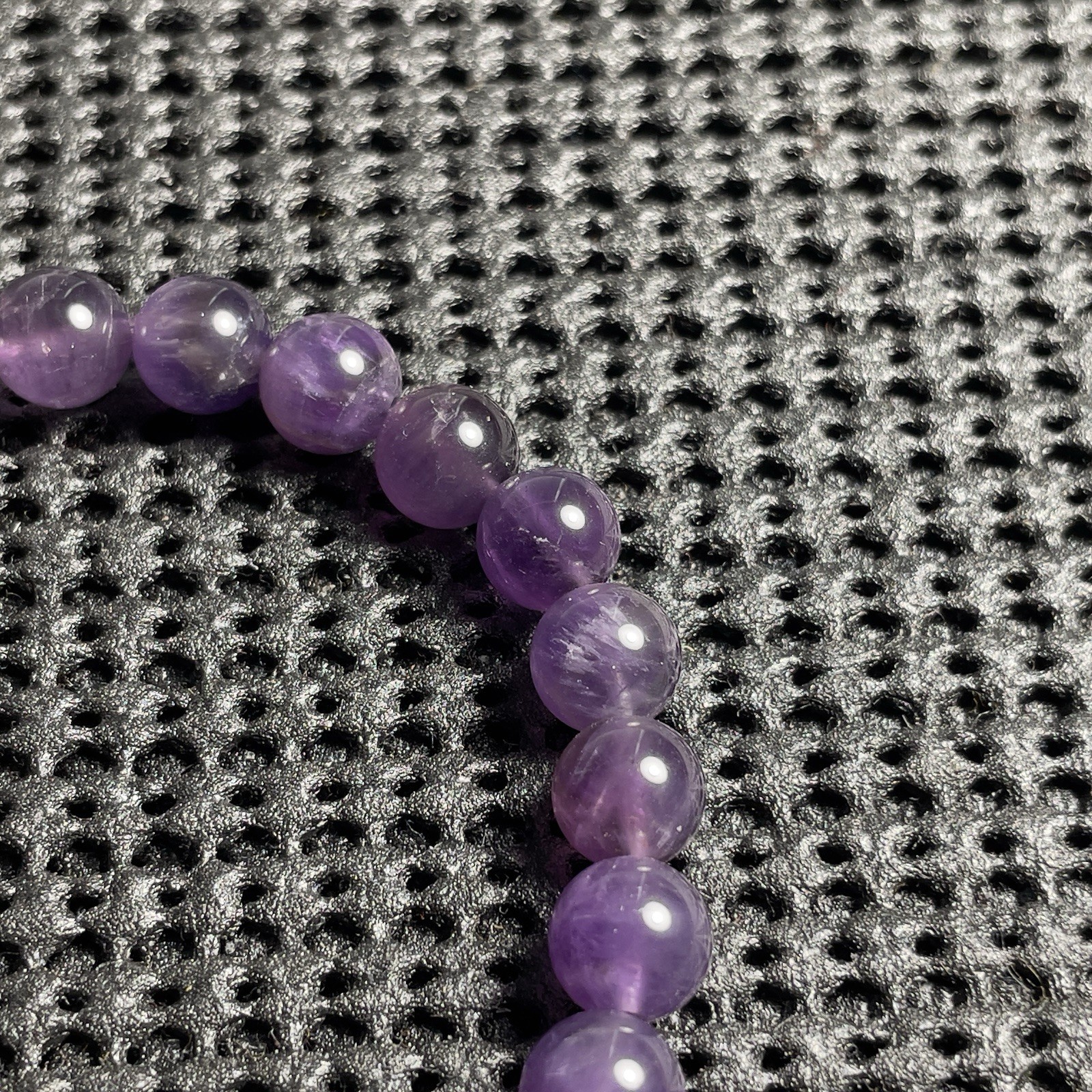 8mm Amethyst Round Bead Healing Crystal Purple Gemstone Stretch Beaded Bracelet