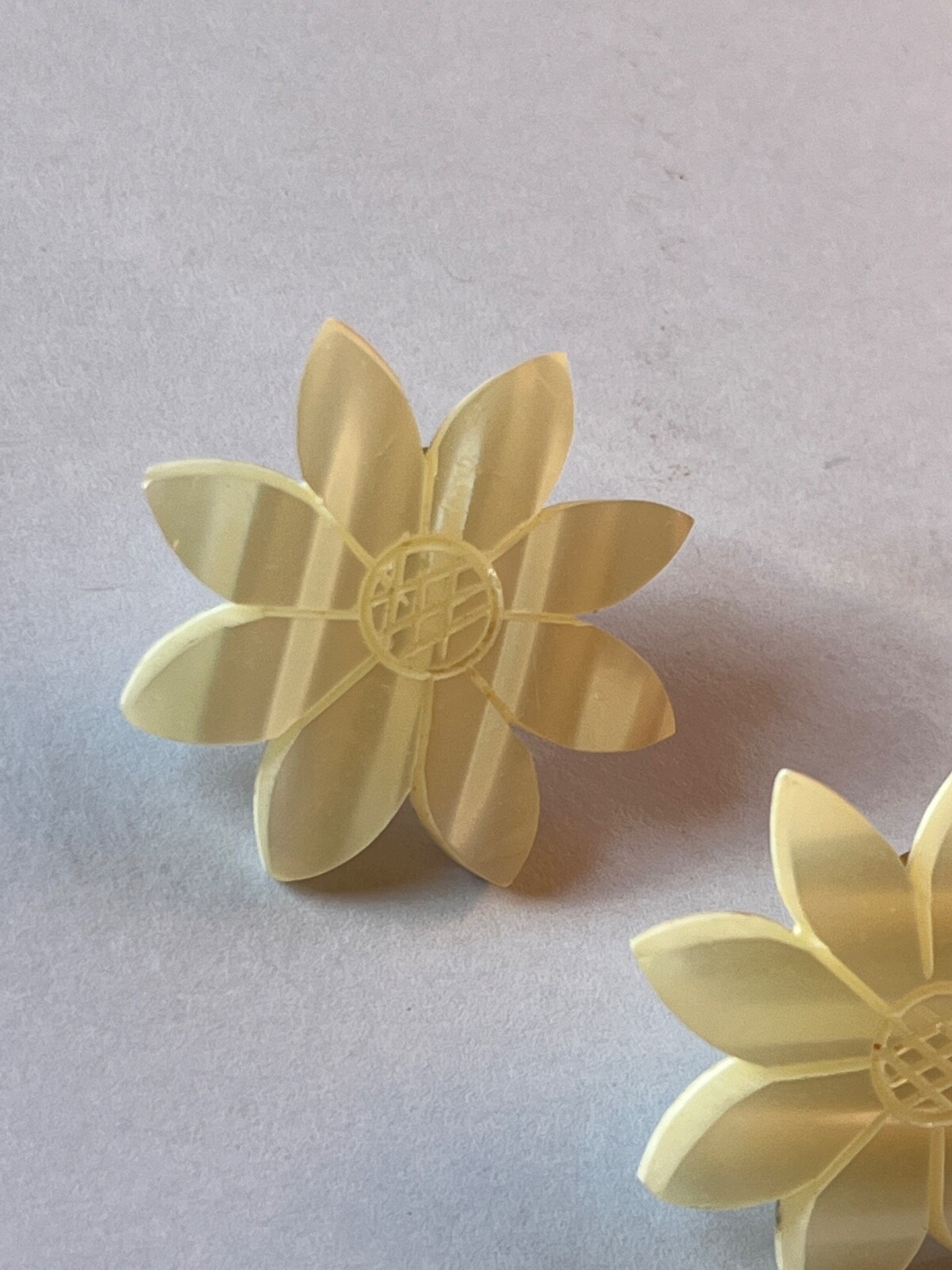 Thick Carved White Mother of Pearl Daisy Flower Post Earrings for Pierced Ears –