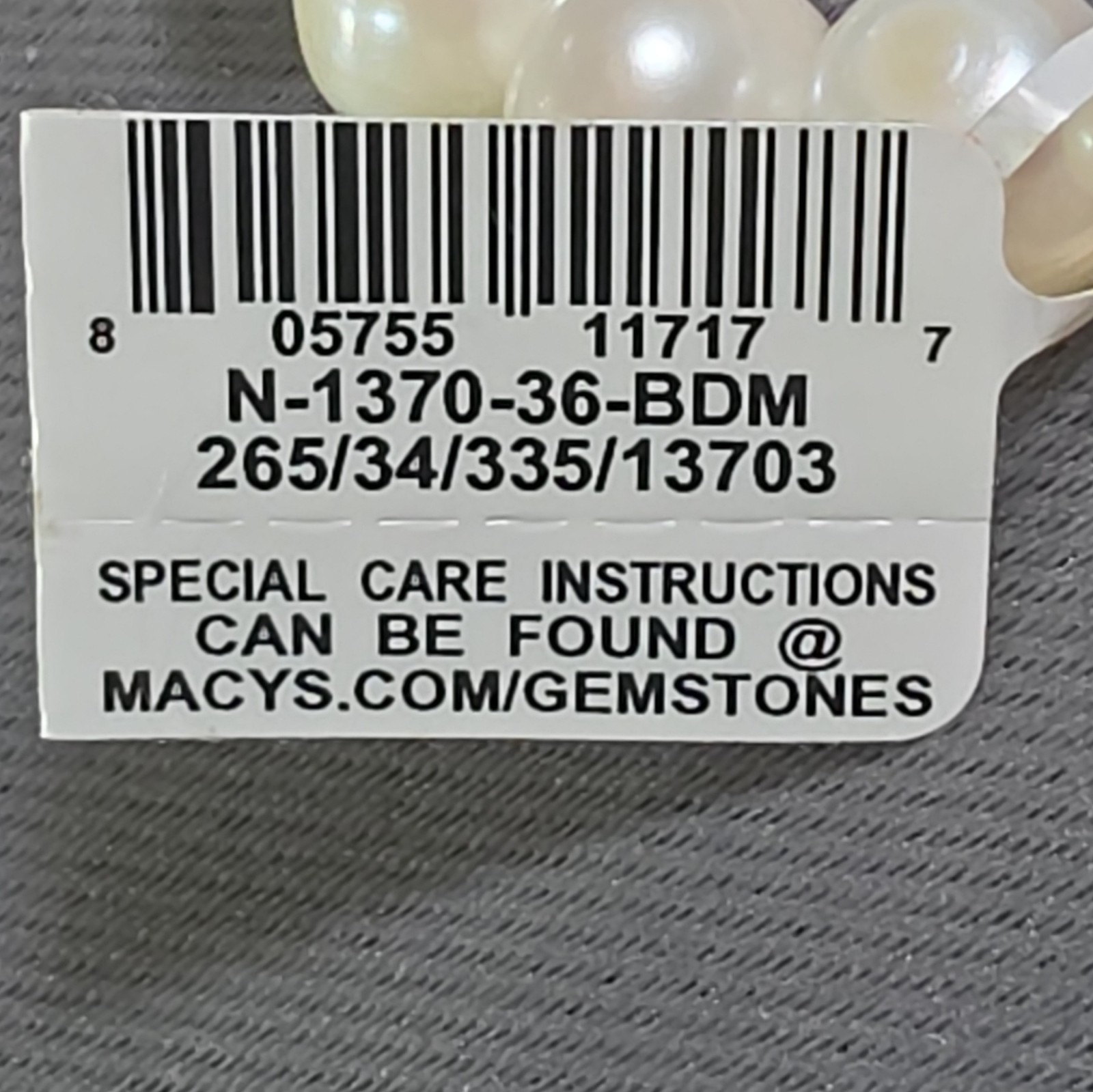 Belle De Mer 36inch “8.5-9.5mm Macy’s Fresh Water Pearl
