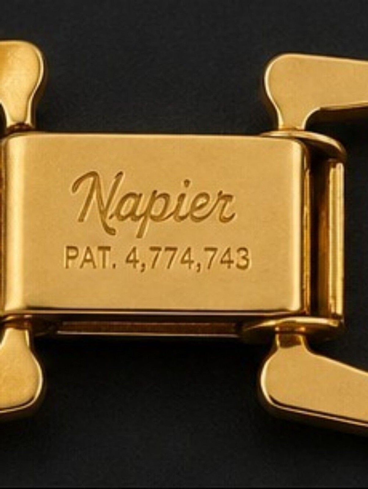 Vintage Napier Gold Tone Panther Link Cleopatra Collar Necklace Signed 16″