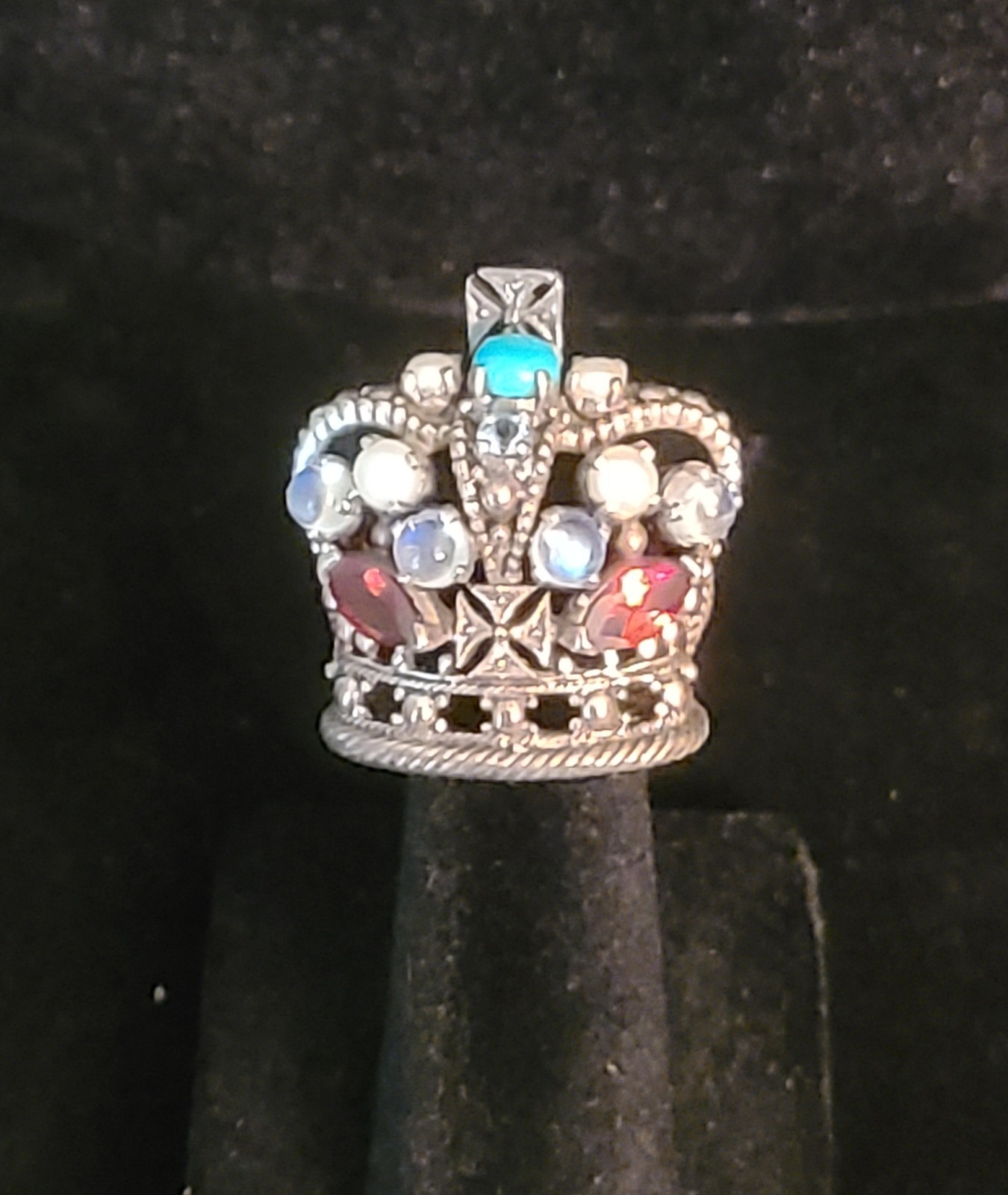 Nicky Butler SS 925 Multi-Gemstone Crown Ring Size 10