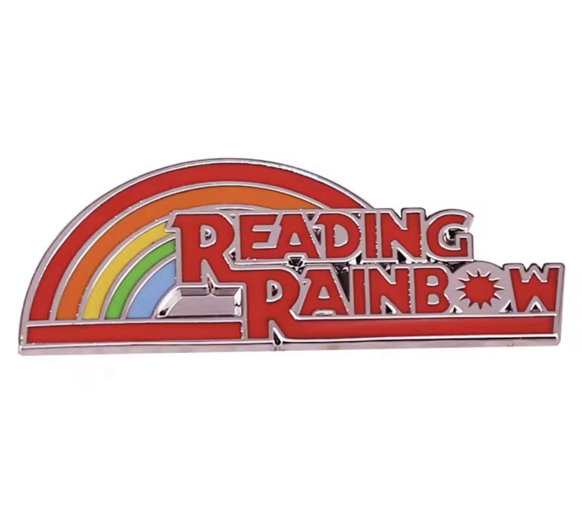 Reading Rainbow Pin Single Metal Reading Rainbow Rubber Pin Backer Nostalgia