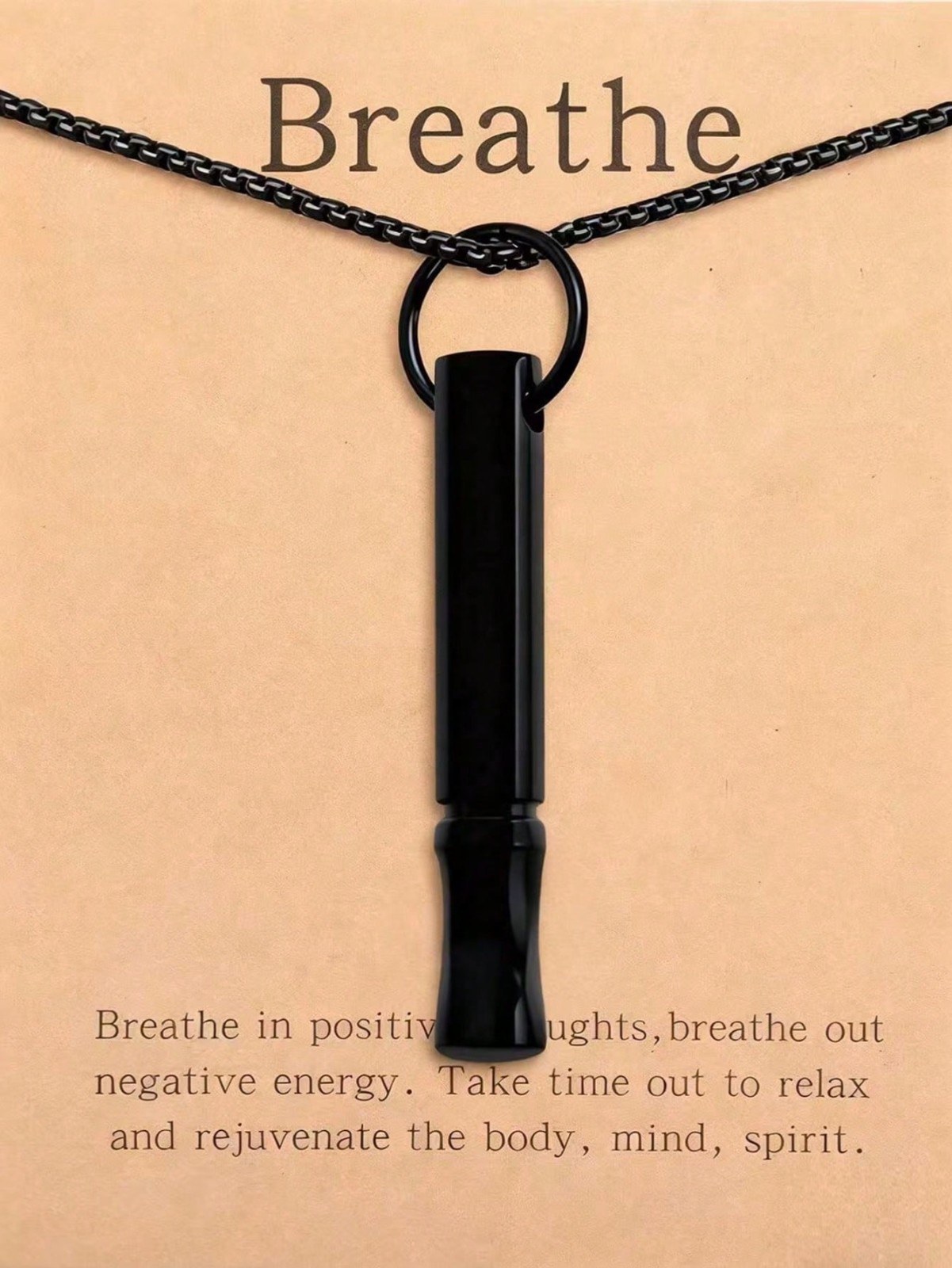 Mindfulness Breathing Necklace Stress Relief Anxiety Breathe Pendant Women Men