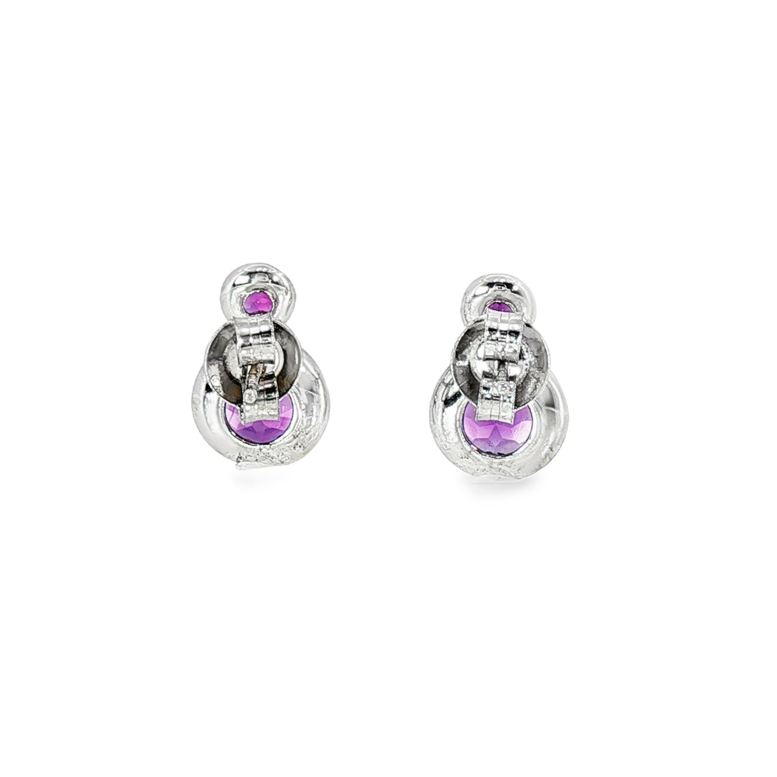 925 Sterling silver Earing Round 6mm Amethyst Brazil Natural Gemstone Jewelry.