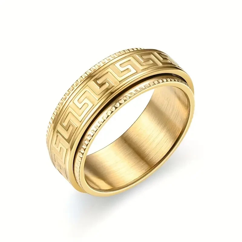 NWT VERSACE STYLE ICONIC GREEK KEY SPINER RING. SIZE 10 or 11