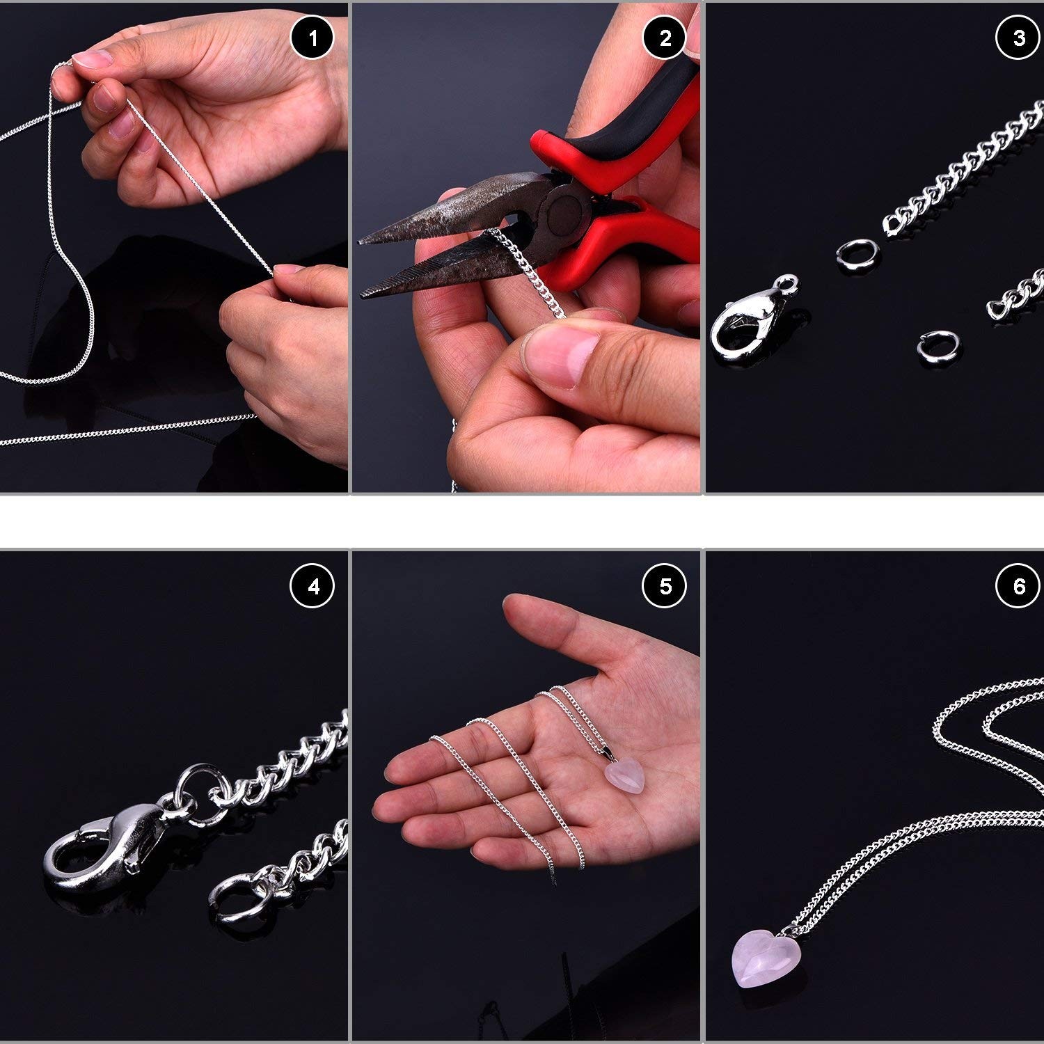 33 Feet Necklace Chains Stainless Steel DIY Chain Necklaces with 20 Lobster Cla