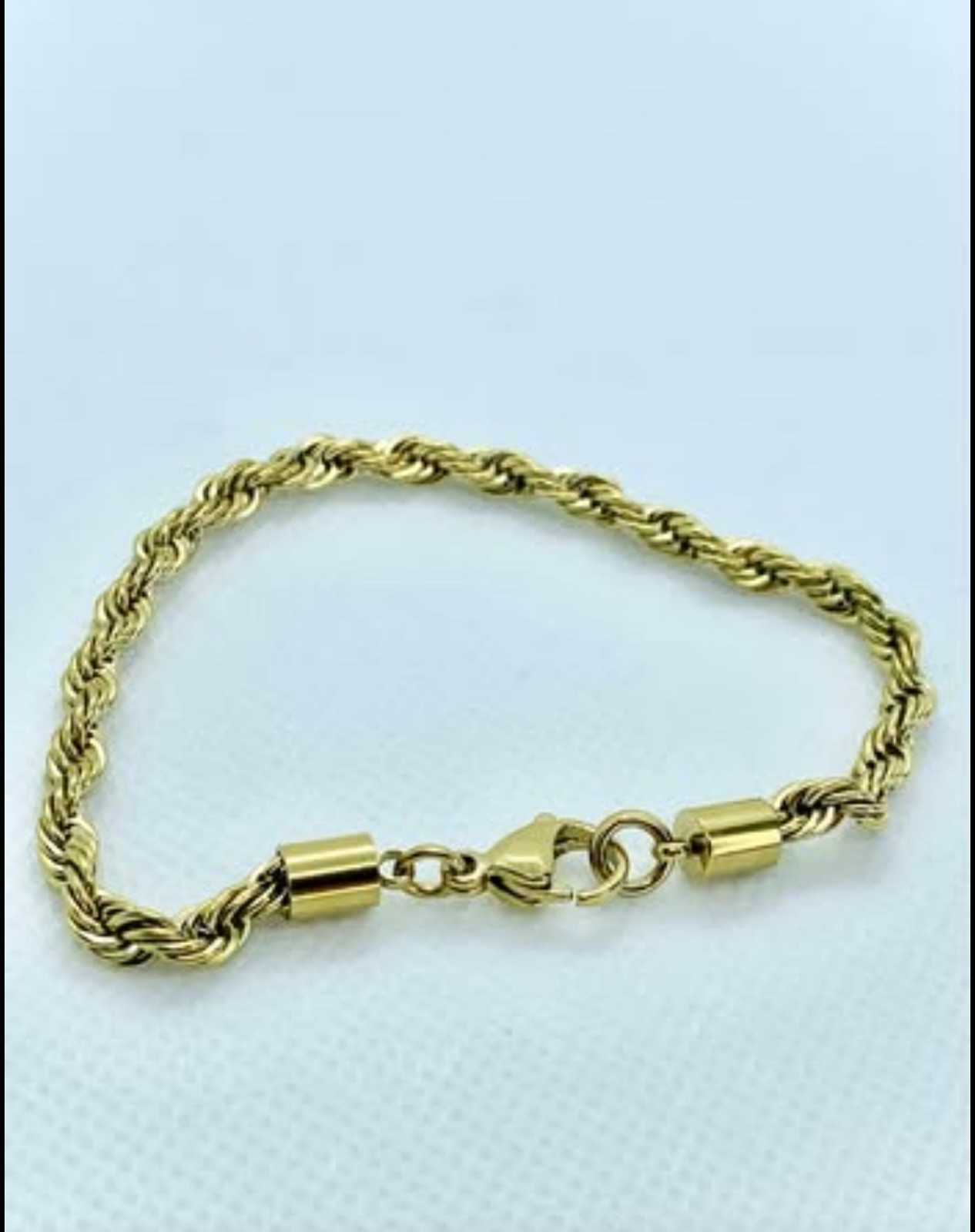 Elegant Gold-Tone Twisted Rope Chain Bracelet