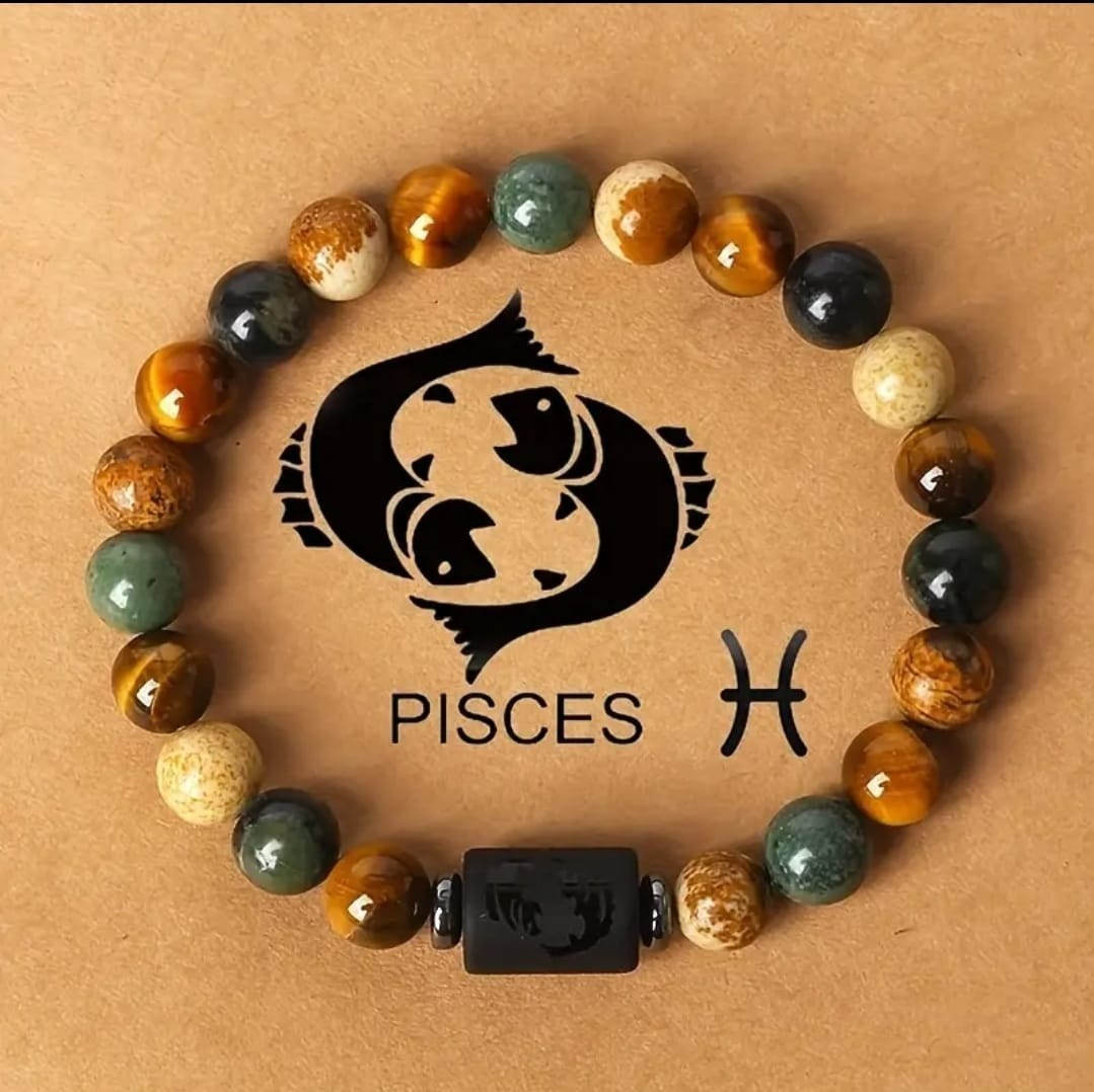 Zodiac Sign Bracelet – Handmade Triple Protection – 12 Constellations Gift