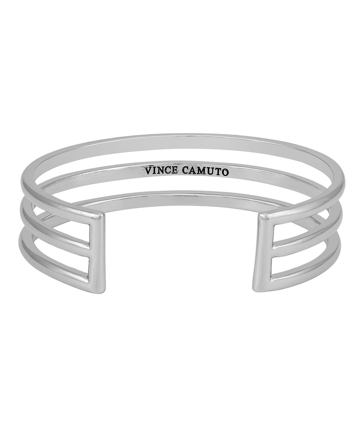 Vince Camuto Silver-Tone Minimalist Three Bar Cuff Bracelet