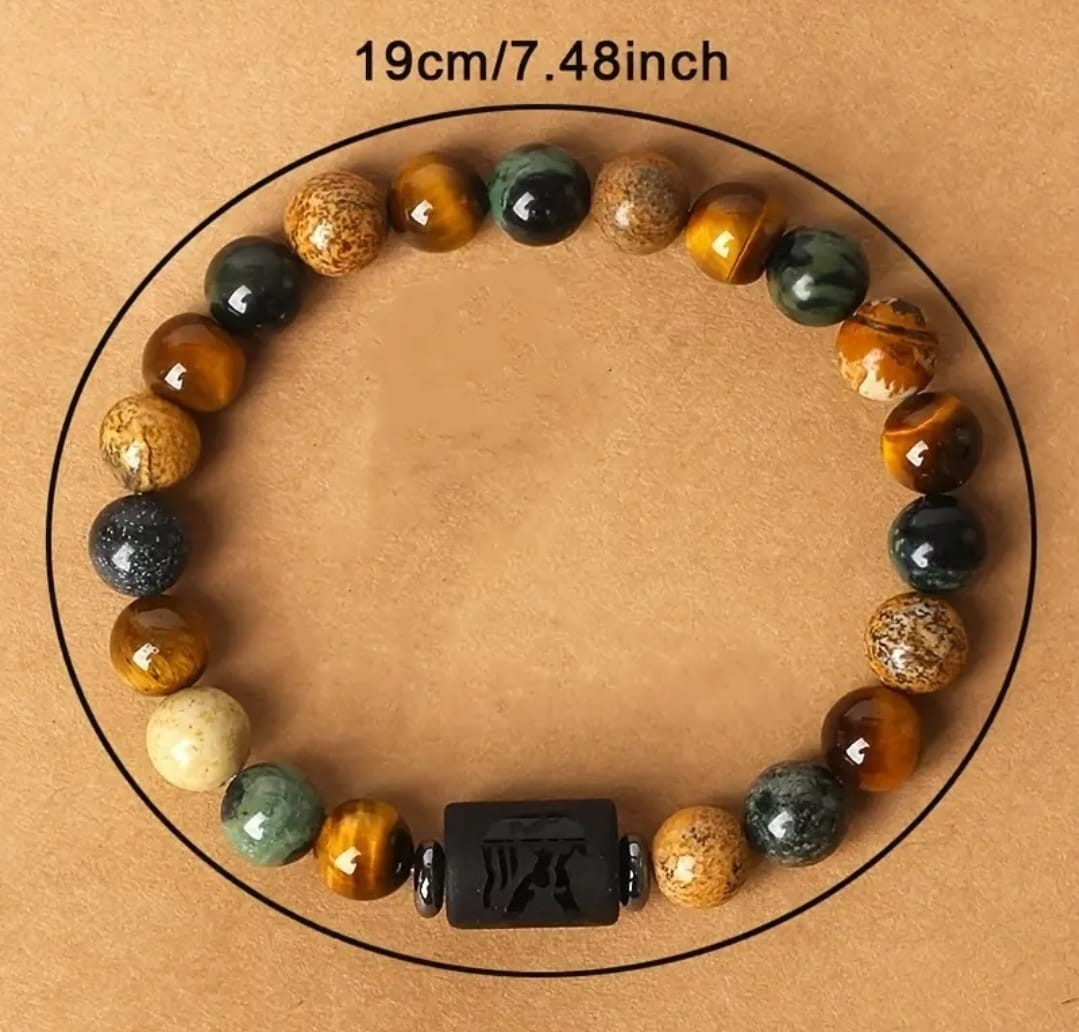 Zodiac Sign Bracelet – Handmade Triple Protection – 12 Constellations Gift