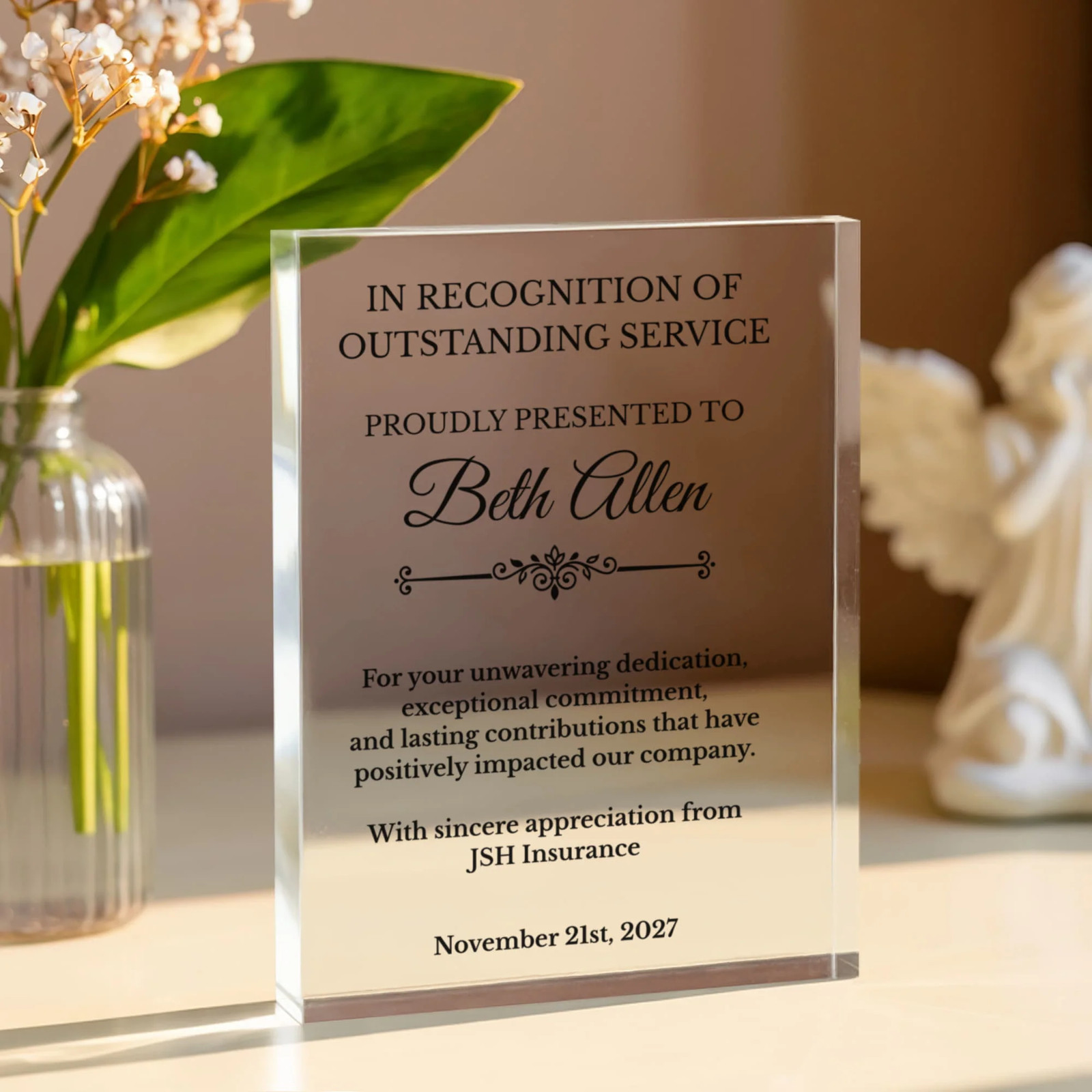Outstanding Service Award Plaque