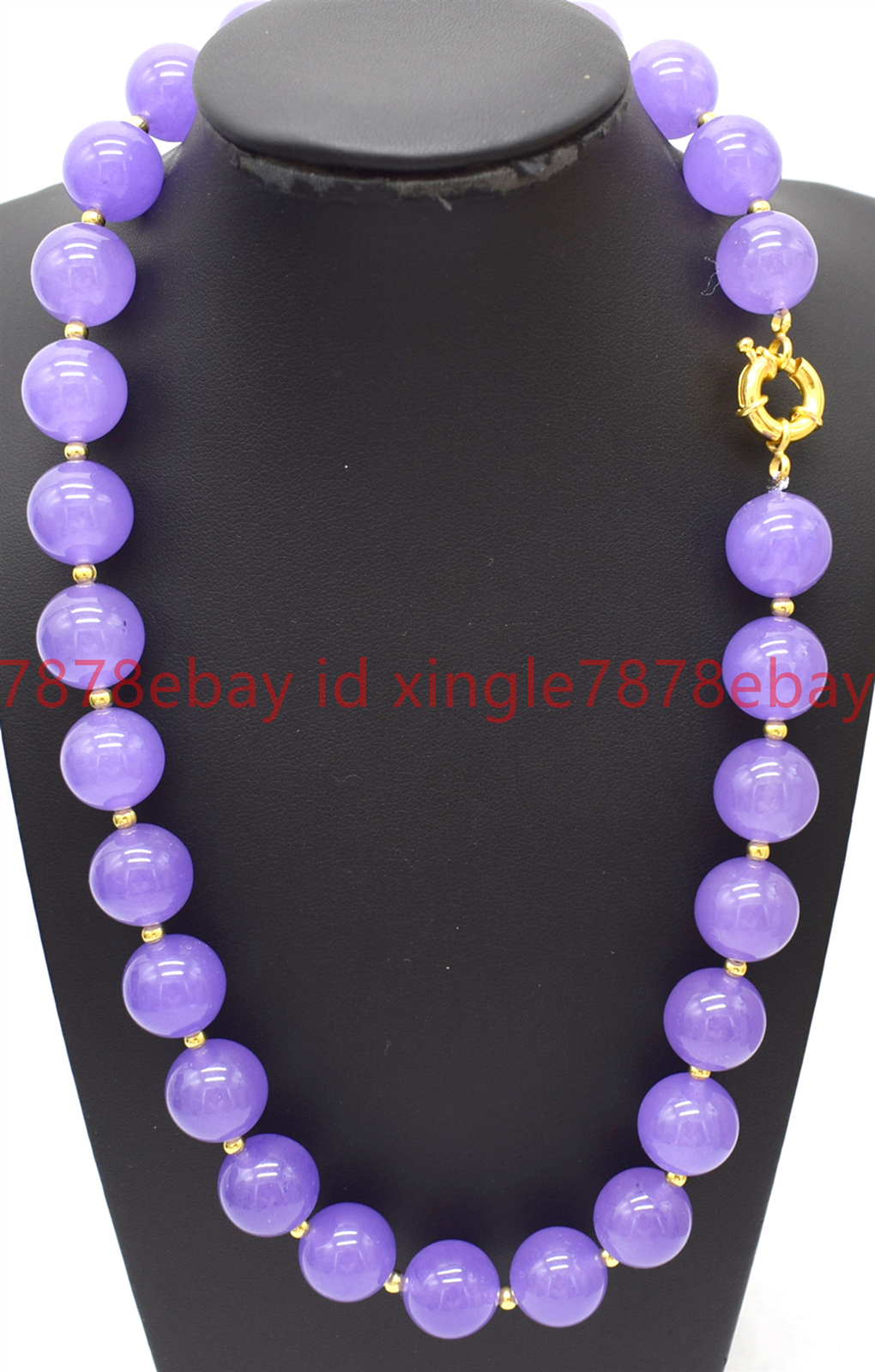 Natural 8/10/12/14mm Purple Lavender Jade Round Gemstone Beads Necklace 18-36in