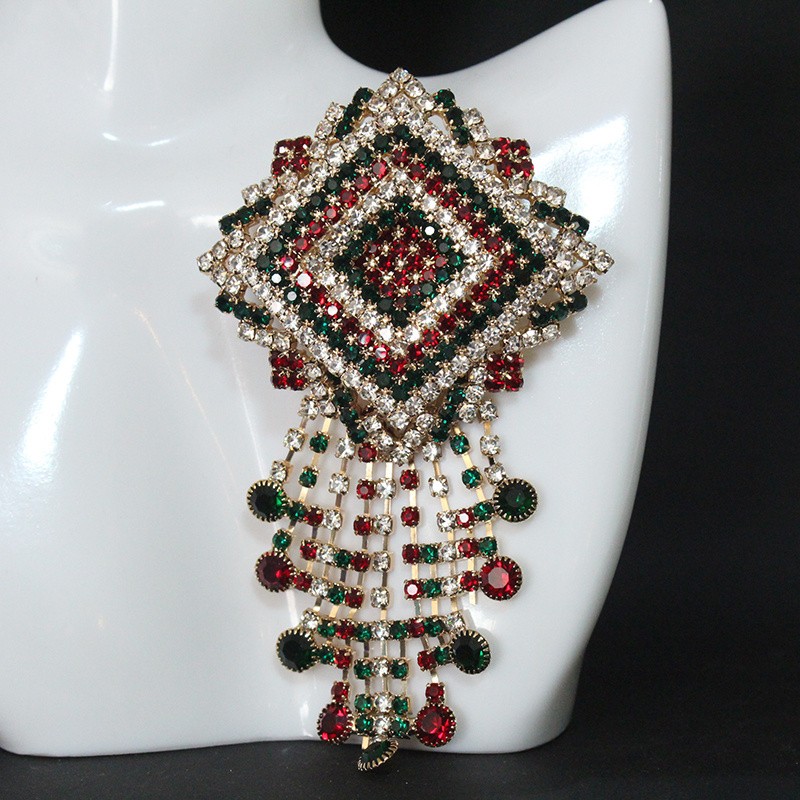 Fashionable colored diamond tassel brooch Exquisite clothing accessories gifts