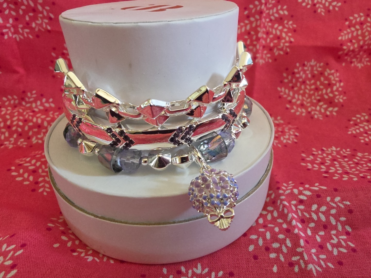 Ring Bomb Party Stacks ST29180 “Blooming Beauty” Silver/Removable Charms