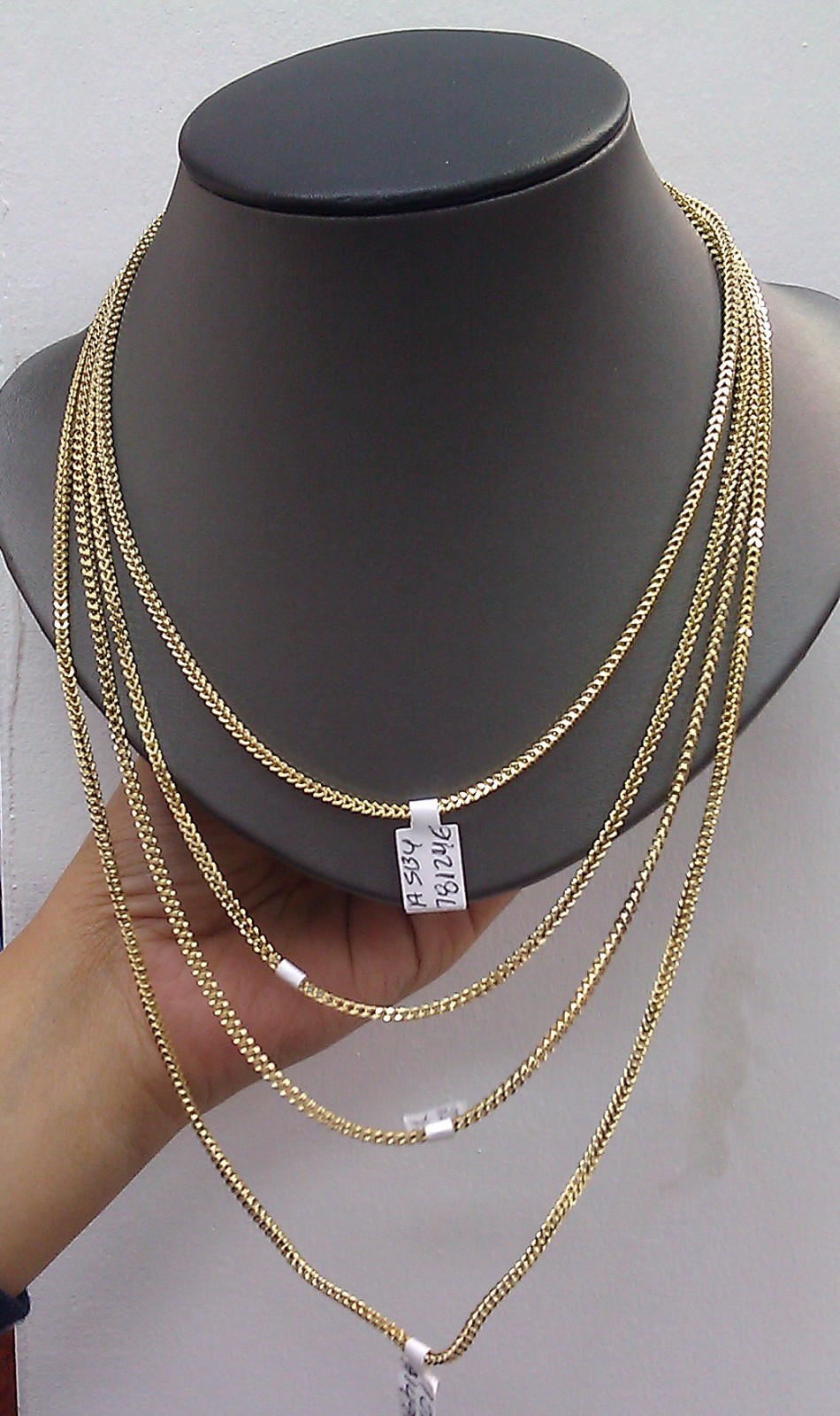 Real 10k Yellow Gold Franco Chain 16 18 20 22 24 Inch 3mm Men Women Necklace