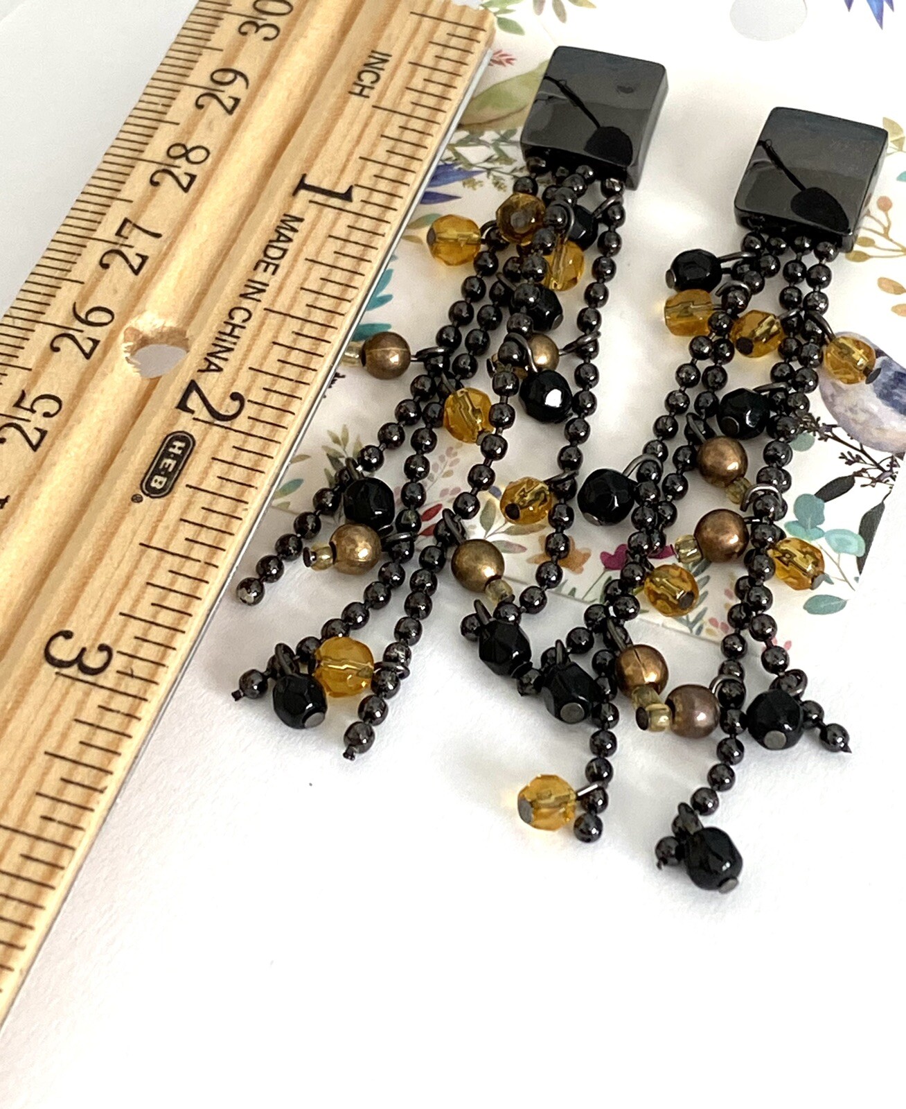 Earrings Dangles Drops Long Black