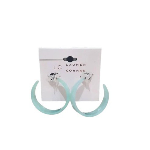 LC Lauren Conrad Women’s Stylish Green Acrylic Hoop Earrings NWT