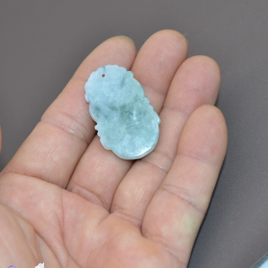 Natural Burmese jade hand-carved male and female amulet horse pendant necklace
