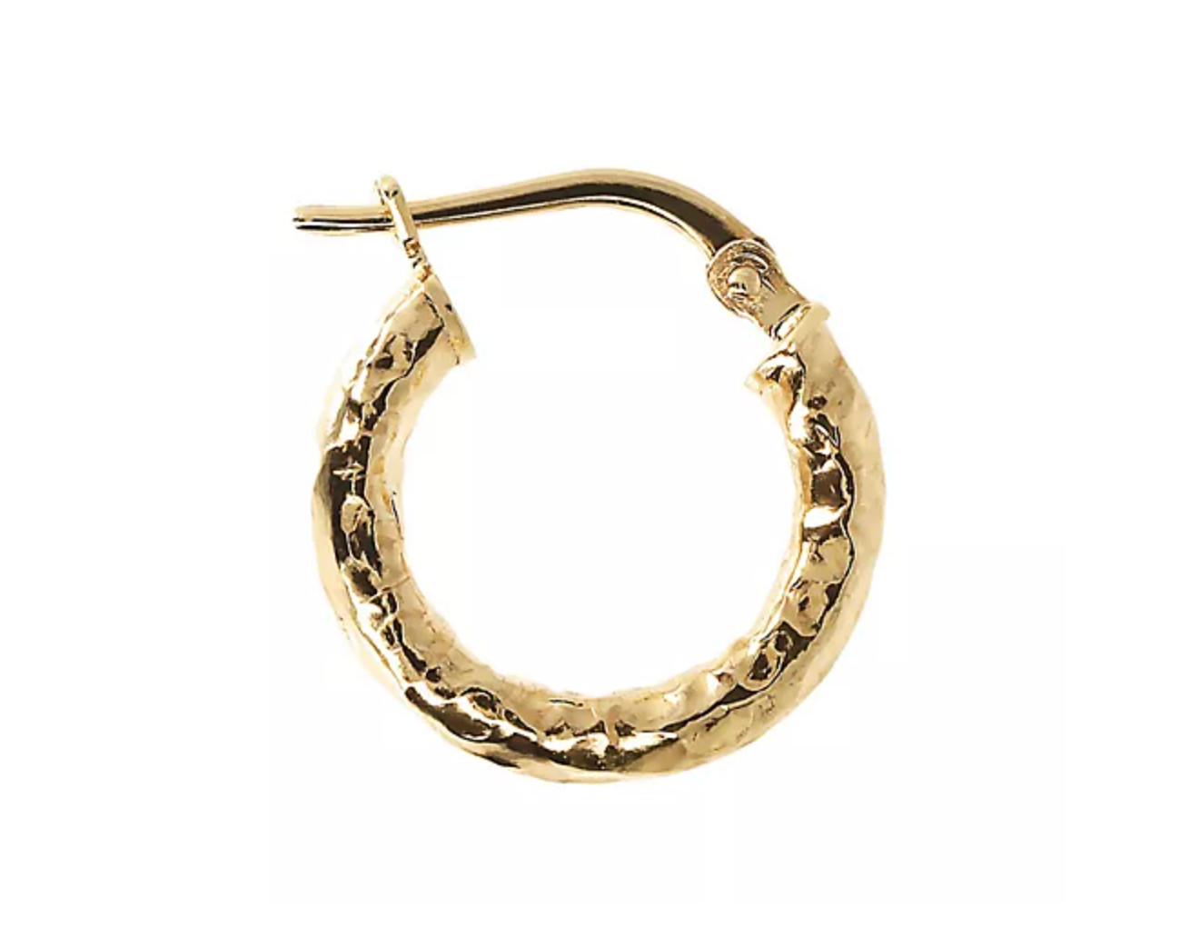 Bronzo Italia 1/2″ Hammered Round H oop Earring