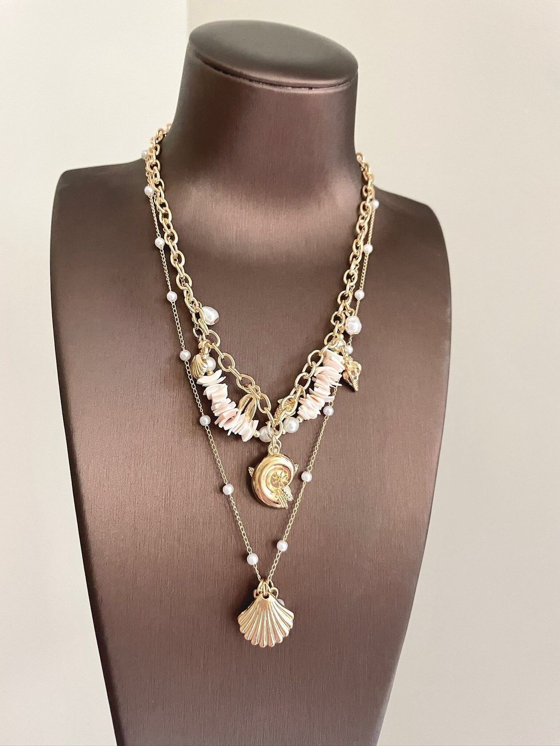 Starfish and seashell ocean necklace