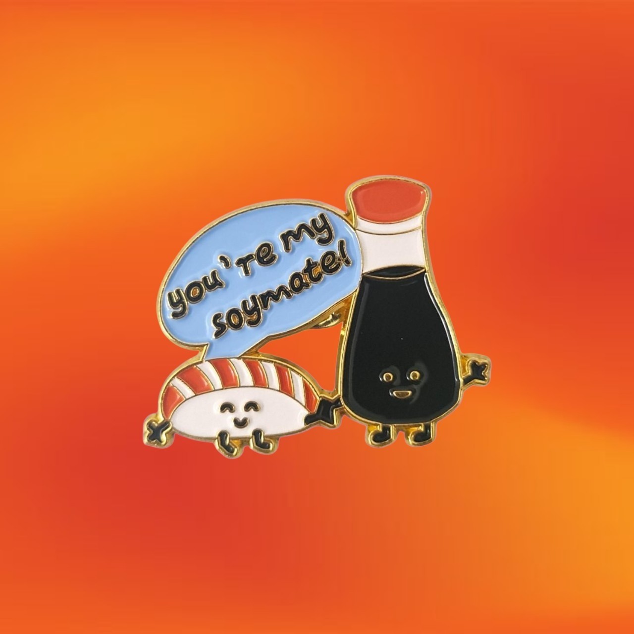 NEW Youre My Soymate! Sushi Couple Enamel Pin Brooch Badge Cute Food Badges AU