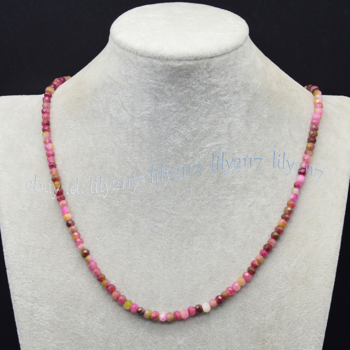 Faceted Natural 4x6mm Multicolor Kunzite Gemstone Rondelle Beads Necklace 14-36″