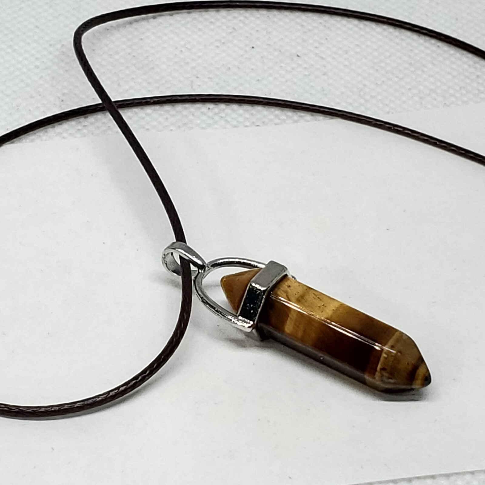 Tiger Eye Stone Gemstone Pendant Charm Jewelry Necklace 36-11