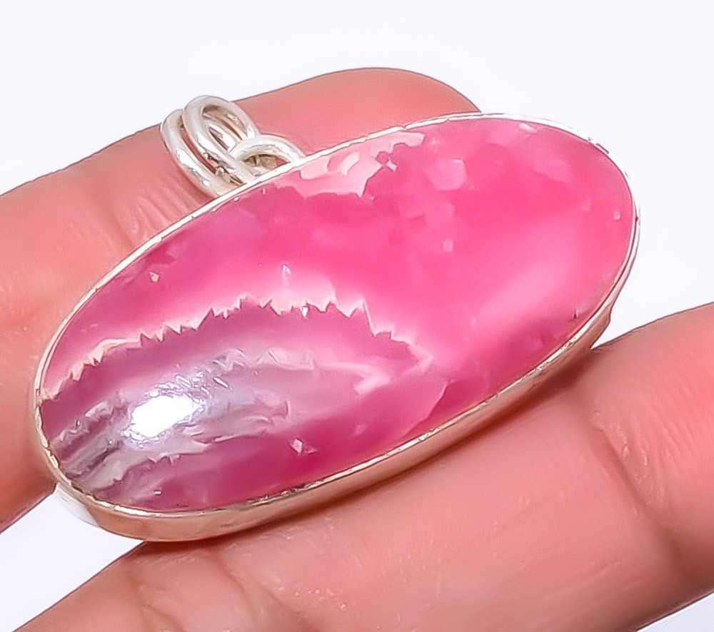 Rhodochrosite – Argentina 925 Sterling Silver Jewelry Pendant 1.09″ T18