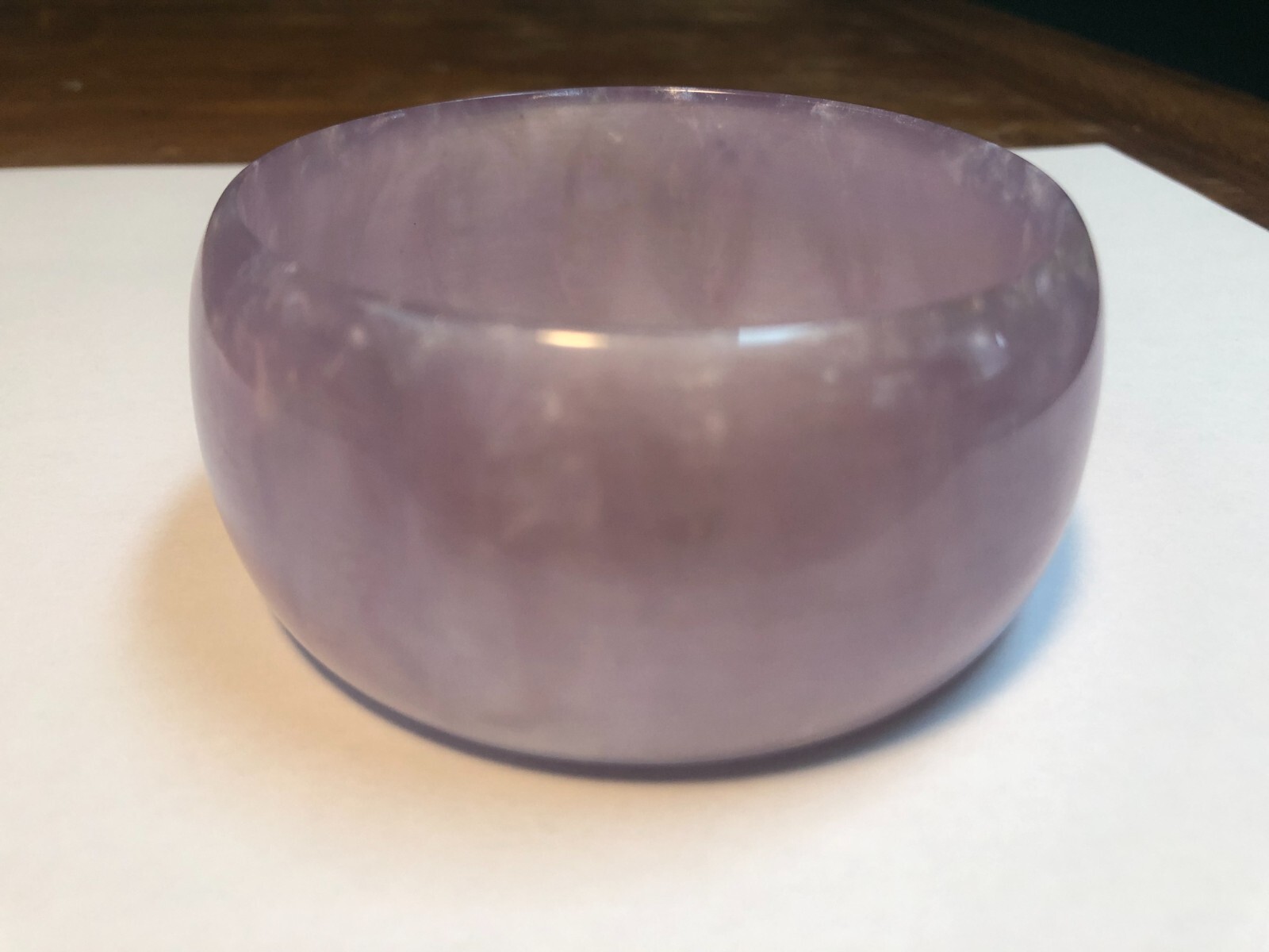 Lightweight Chunky 1 1/2″ Wide Pale Purple Hard Plastic Bangle Bracelet