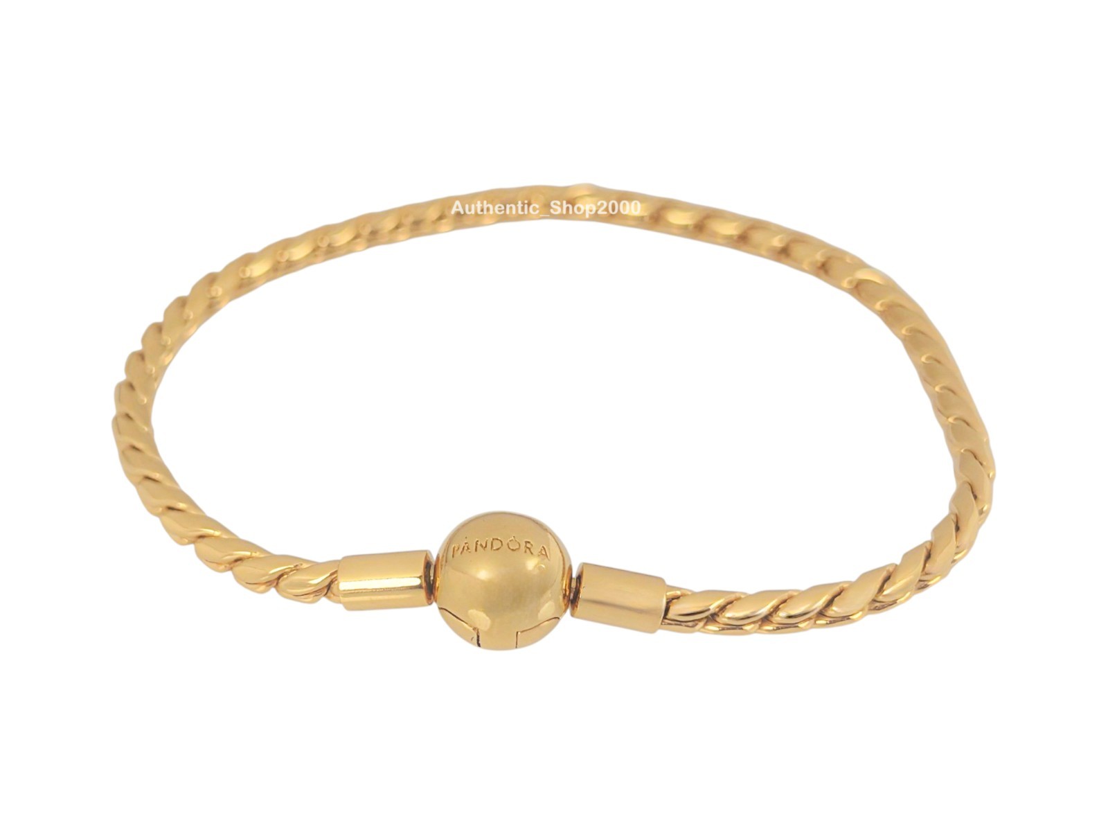 New 100% PANDORA 14k Gold P Wing Chain Charm Bracelet with Round Clasp 564028C00