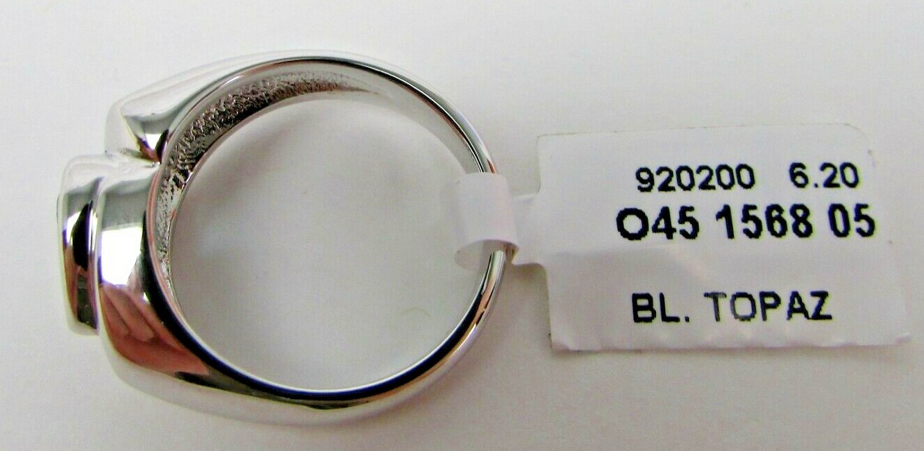 Allison Reed Silver Tone Blue Topaz Ring Size 6.5 (O45 1568 05) NEW