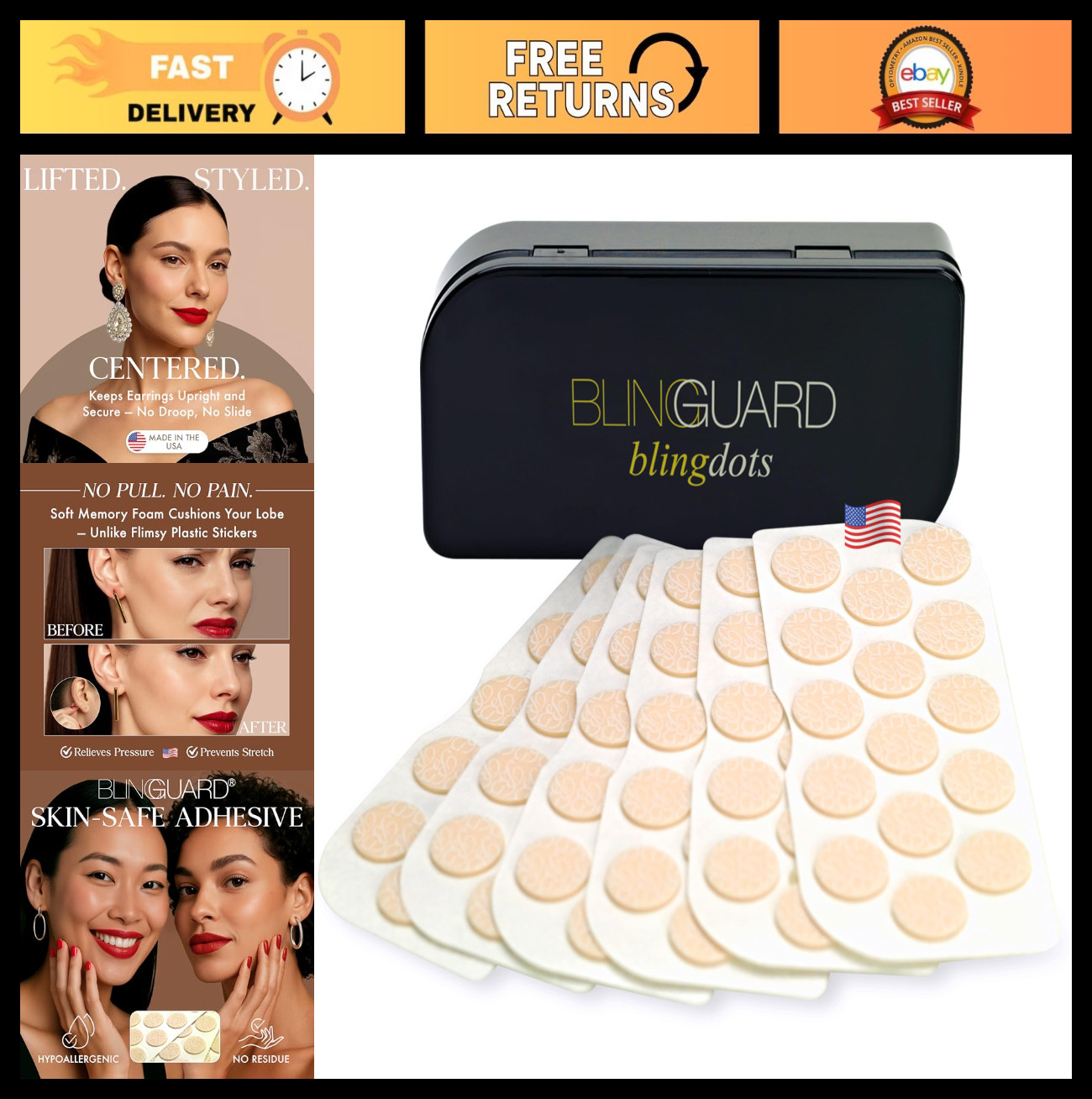 Earring Lobe Support Discs – Heavy Earring Lift & Stabilizer for Drooping Earrin