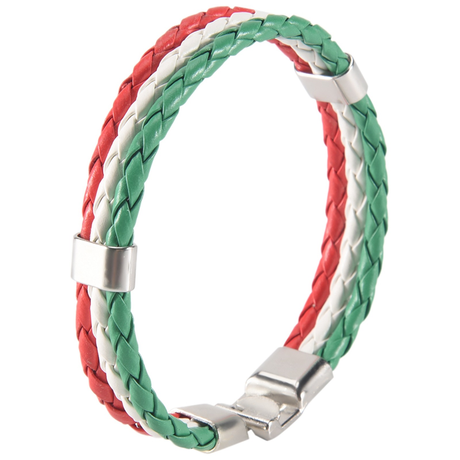 Jewelry Bracelet, Italian Flag Bangle, Leather Alloy, for Men’S Women,2211
