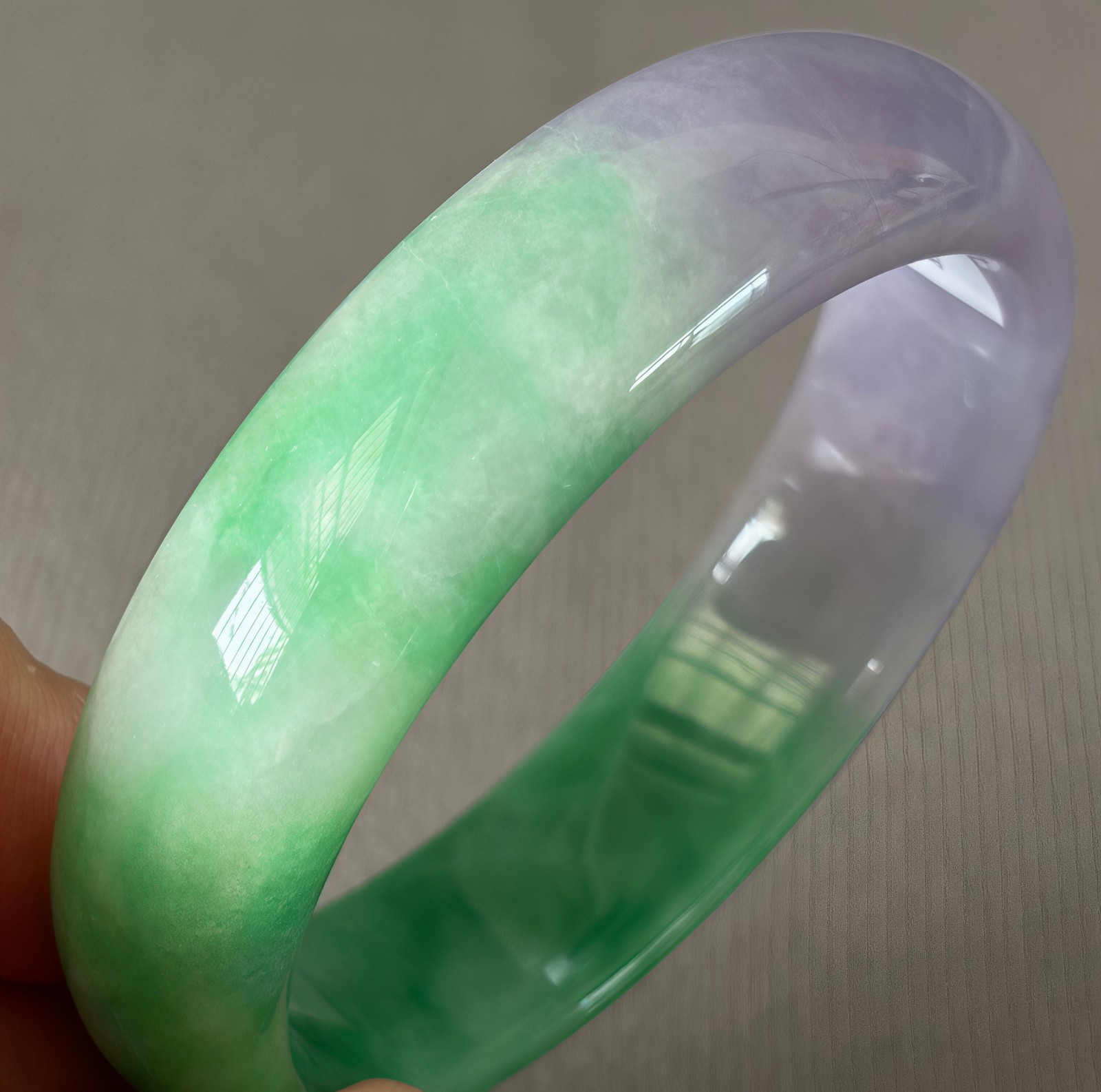 59mm Natural Green Jadeite Jade Bracelets Burma Emerald Jade Bracelet Bangle