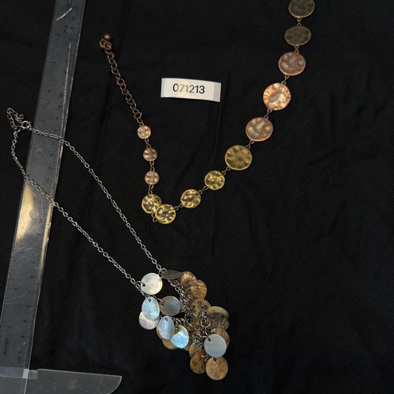 2pc Mixed Metal Coin Shell Statement Necklace Bundle Boho