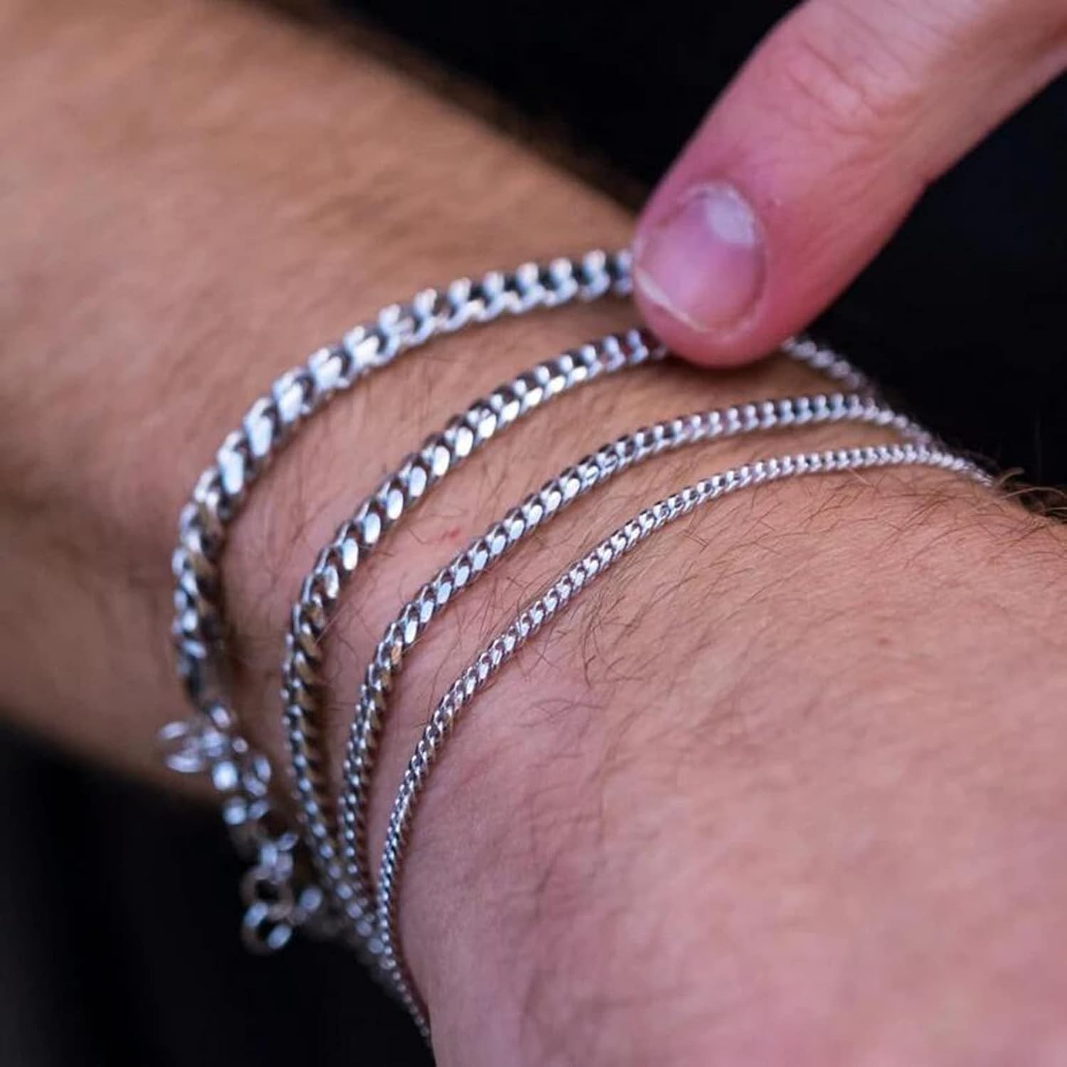 Stainless Steel Cuban Chain Bracelets for Men & Women – 6.5/7/7.5/8/9 Inch Go…